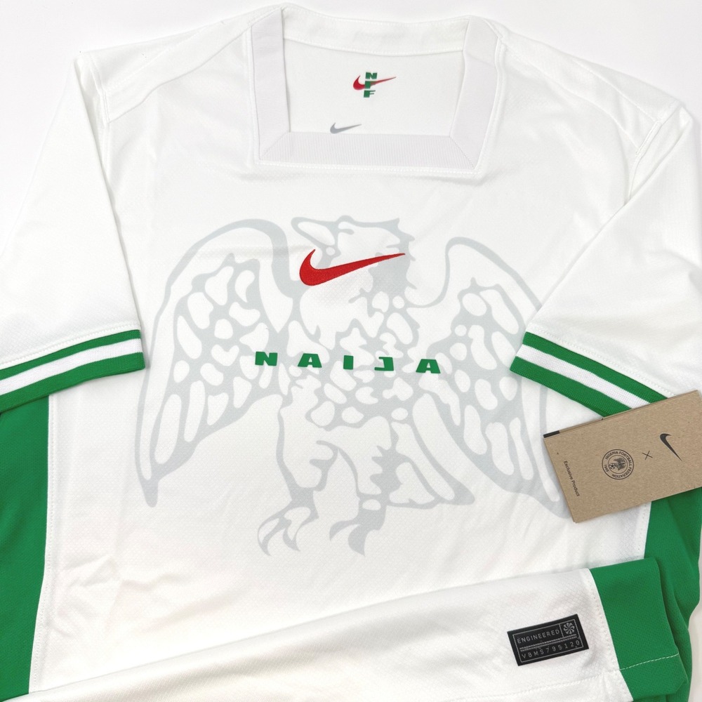 Nike Nigeria Naija Soccer Jersey Mens Small White Green Dri-FIT FQ8837-100‎ NEW